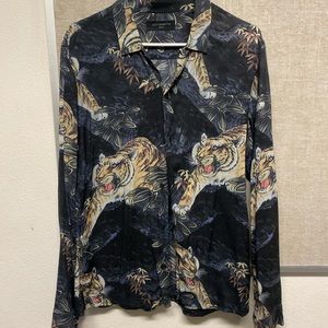 All saints tiger button up LS